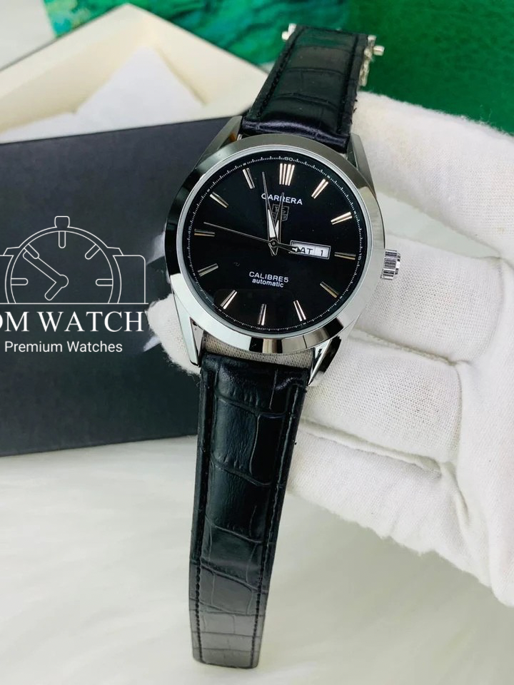 Tag Calibre 5 Watch With Day&Date (Black)