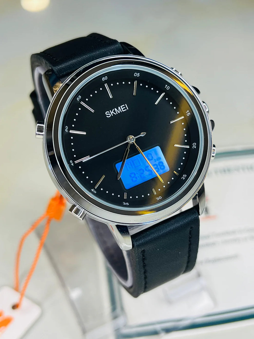 SKMEI 1652 - Leather Belt Dual Time Casual Watch For Men's