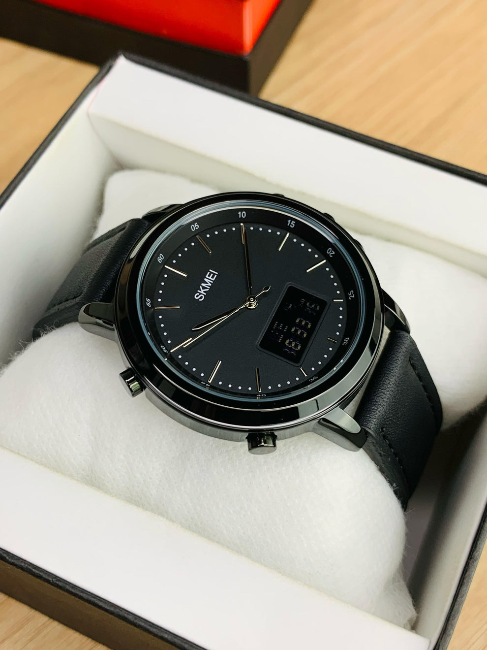 SKMEI 1652 - Leather Belt Dual Time Casual Watch For Men's